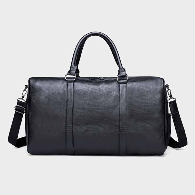 Men Leisure Sports Business Vintage Large Capacity PU Duffle Bag