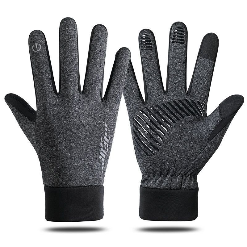 Winter Outdoor Cycling Sports Zipper Touch Screen Windproof Warm Gloves