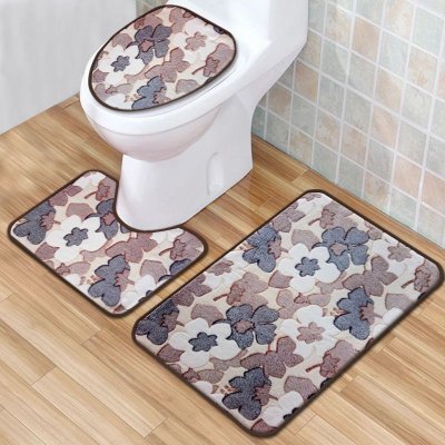 Simple Home Bedroom Bathroom Non-Slip Mat Three-Piece Set