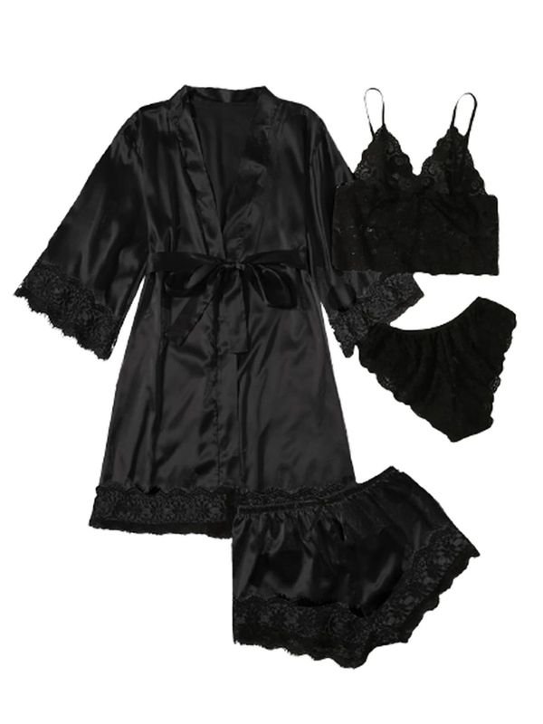 Women Sexy Home Pajamas Four-Piece Set