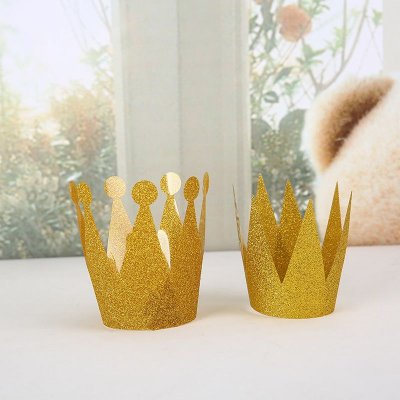 6Pcs Creative Glitter Crown Shape Birthday Hats Set For Adult Children Birthday Party Decoration