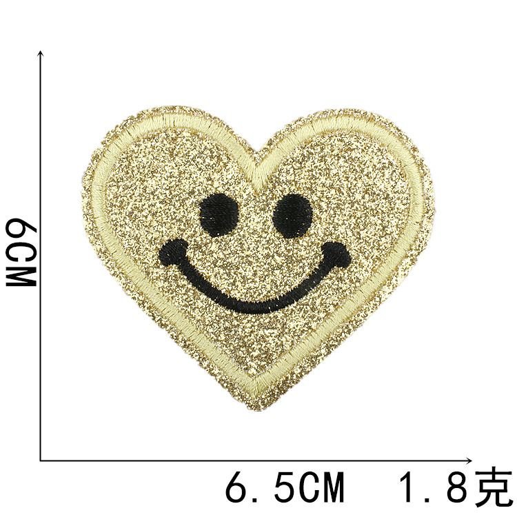 Fashion Heart Embroidered Cloth Sticker Hot-Melt Adhesive Patch