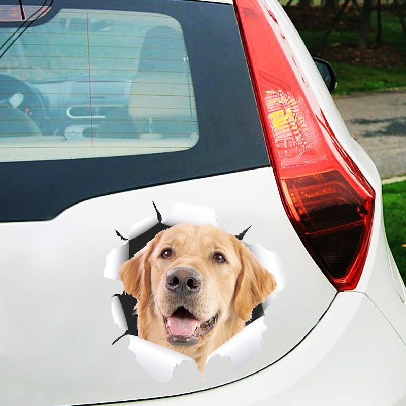 Creative Cartoon 3D Simulation Cute Cat And Dog Scratches Blocking Car Stickers