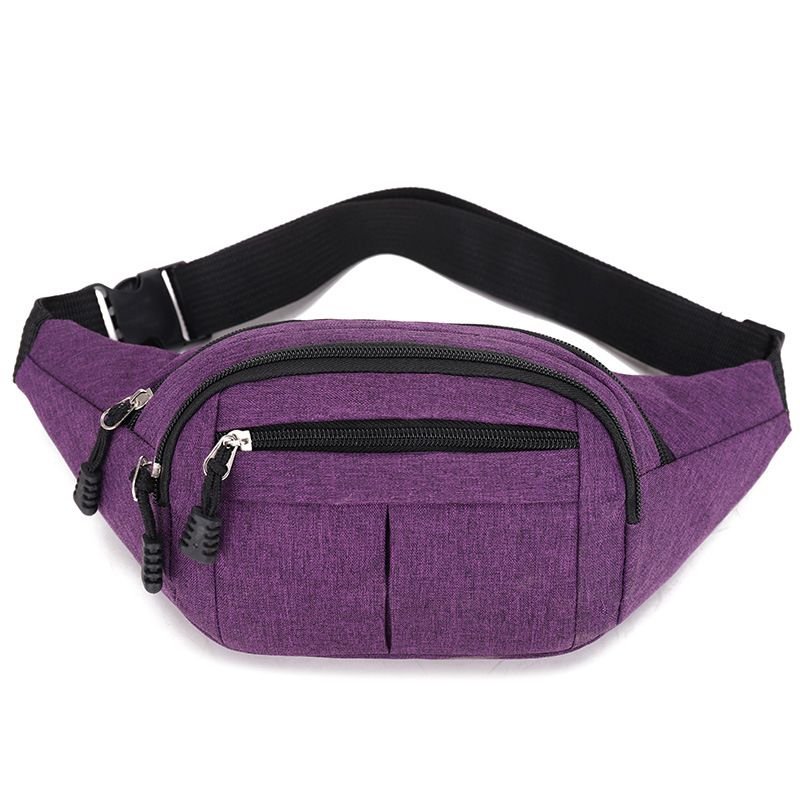 Unisex Casual Multi Pocket Design Solid Color Large Capacity Waist Chest Bag