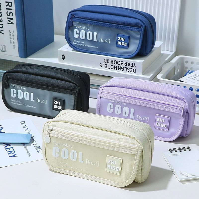 Simple Large Capacity Letter Multi-Layer Student Stationery Pencil Bag