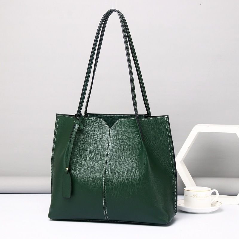 Women Casual Leather Tote Bag Large Capacity Shoulder Bag