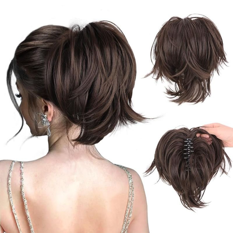 Fashion Women Curly Short Hair Claw Extension