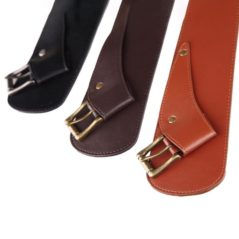 Women Fashion Buckle Design PU Wide Belt