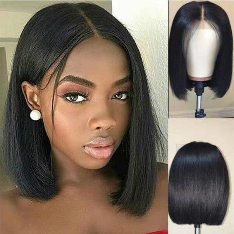 Women Fashion Short Straight Hair Wave Head Chemical Fiber Wig Head Cover