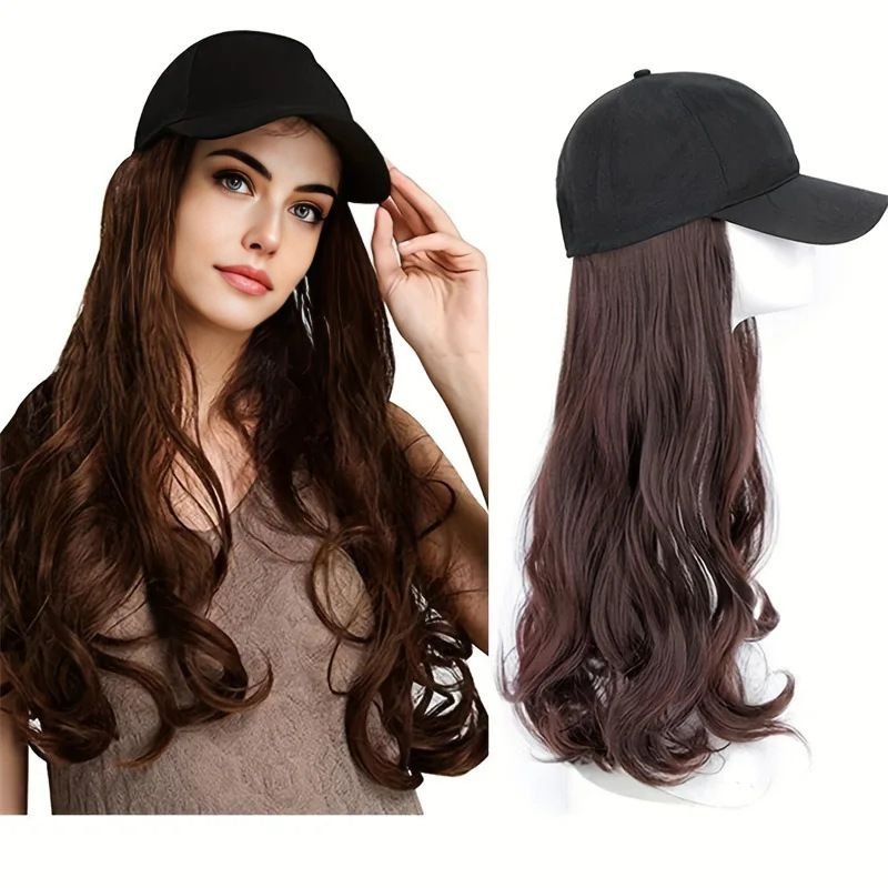 Women Fashion Long Curly Hair Hat Wig