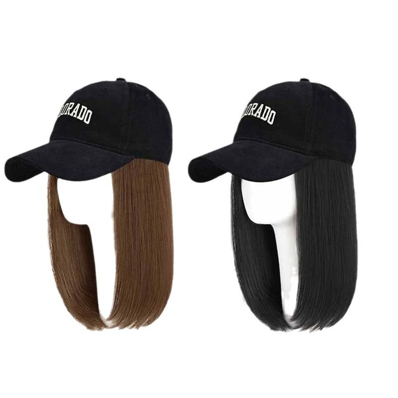 Women Fashion Straight Hair Hat One-Piece Wig