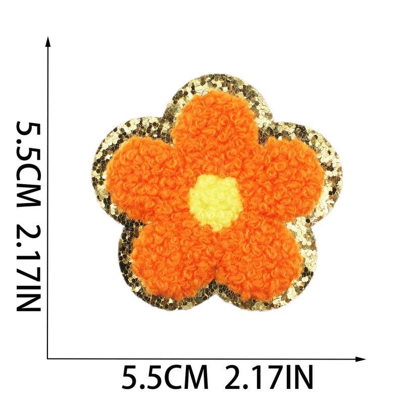 Fashion Colorful Flower Embroidered Cloth Sticker Hot-Melt Adhesive Chenille Patch