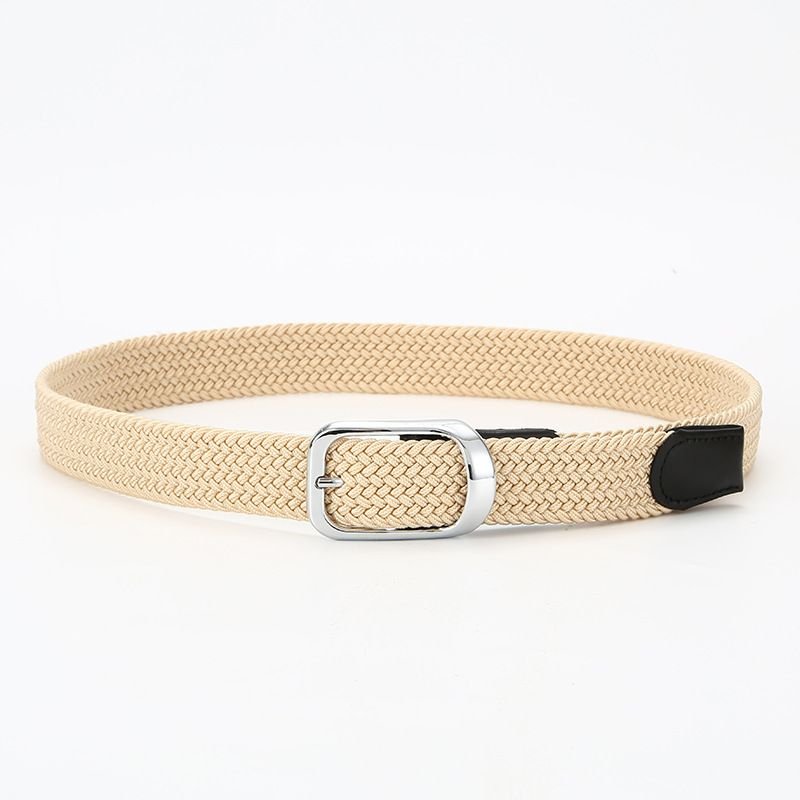 Men Fashion Casual Square Pin Buckle Canvas Woven Belt