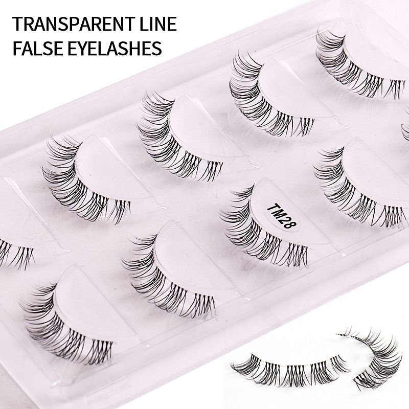 Women'S Comic Fishing Line Transparent Stem Eyelashes Natural Simulation 5 Pairs/Set