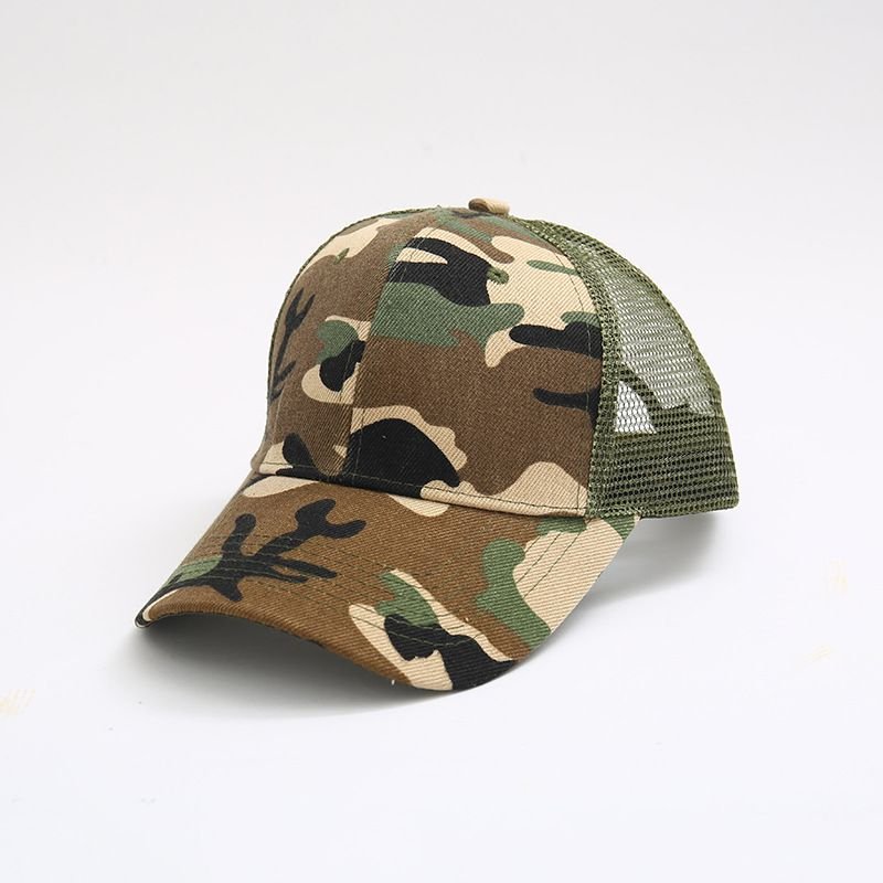 Neutral Simple Camouflage Mesh Cap Sunscreen Cap