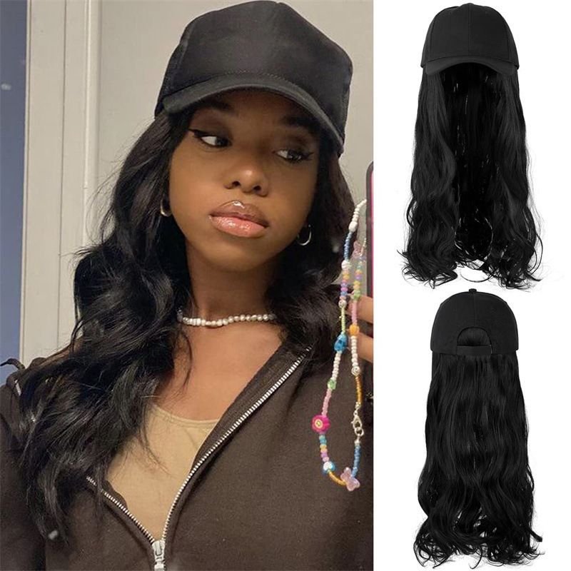 Women Fashion Long Curly Hair Hat Wig