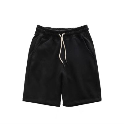 Men Fashion Casual Solid Color Drawstring Shorts