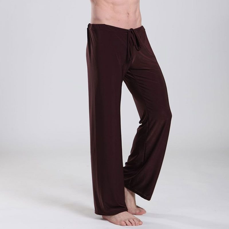 S-L Lace-up Solid Color Men Home Wear Fitness Pants