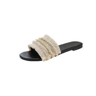 Women Fashion Fringe Flat Slippers