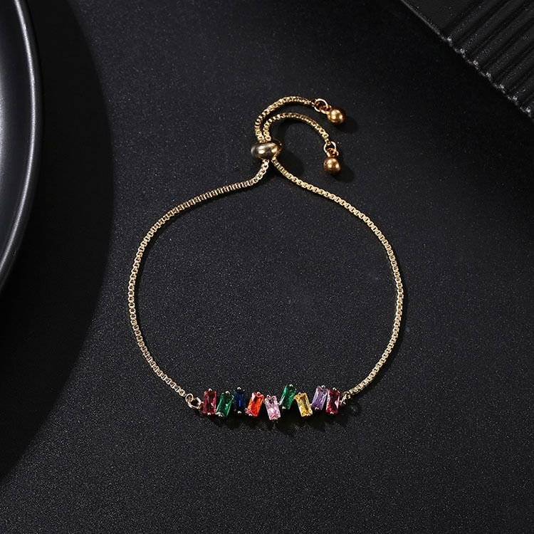 Women Fashion Adjustable Crystal Colorful Diamond Zircon Bracelet