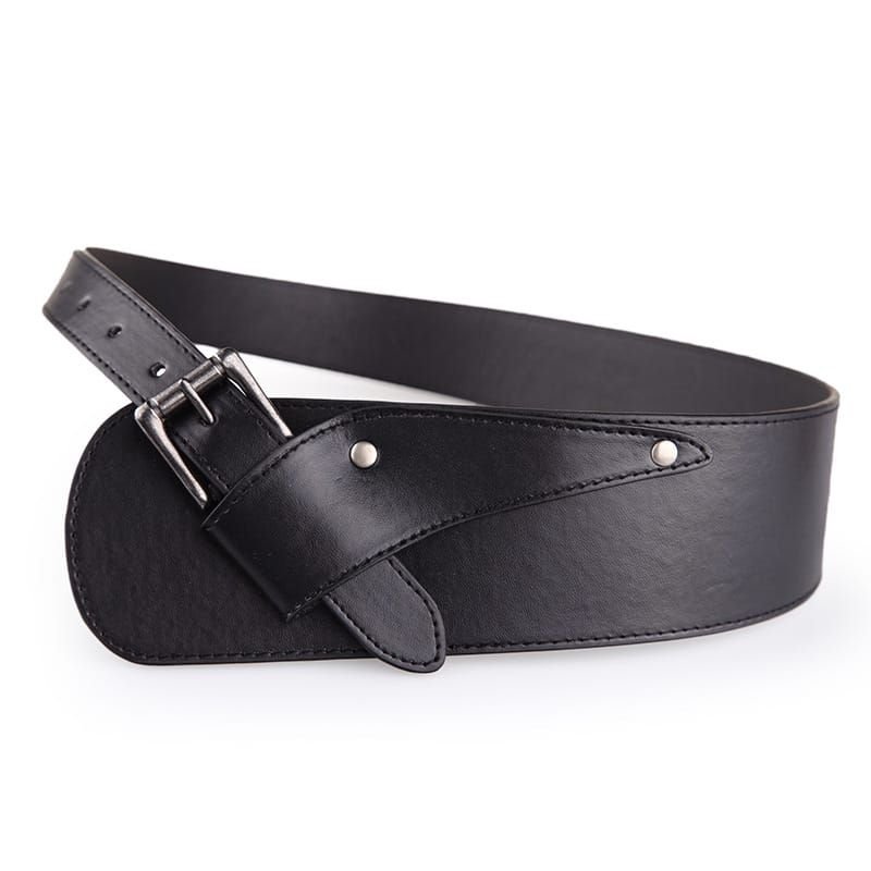 Women Fashion Buckle Design PU Wide Belt