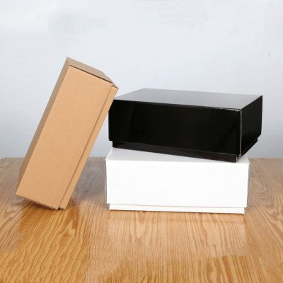 Cover Carton Kraft Paper White Black Storage Shoe Packaging Box