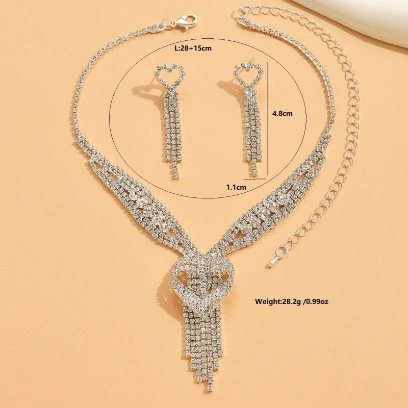 Fashion Rhinestone Tassel Jewelry Set