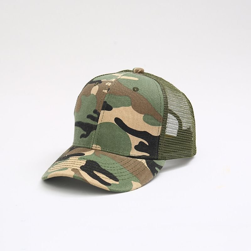 Neutral Simple Camouflage Mesh Cap Sunscreen Cap