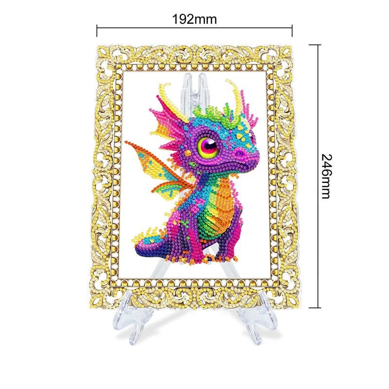 Desktop Decoration Handmade DIY Rabbit Dinosaur Photo Frame Diamond Painting