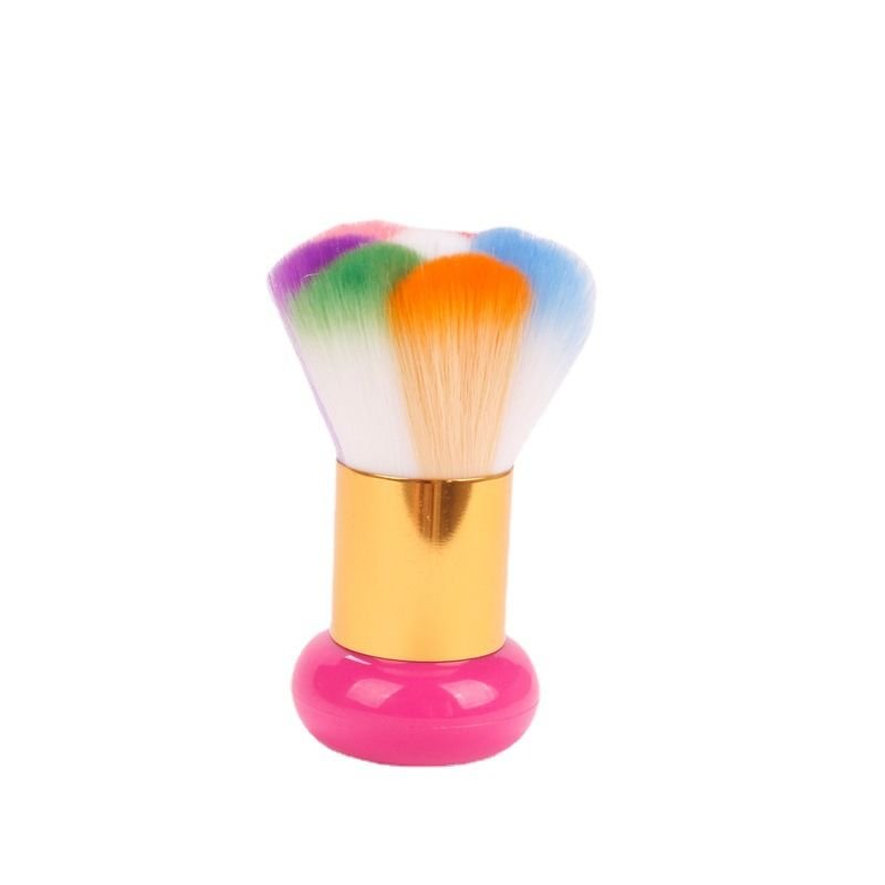 Simple Fashion Rainbow Color Nail Tool Short Handle Cleaning Brush