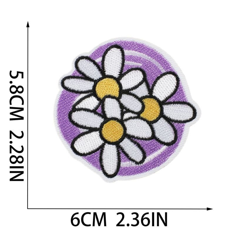 Fashion Flower Embroidered Cloth Sticker Hot-Melt Adhesive Patch