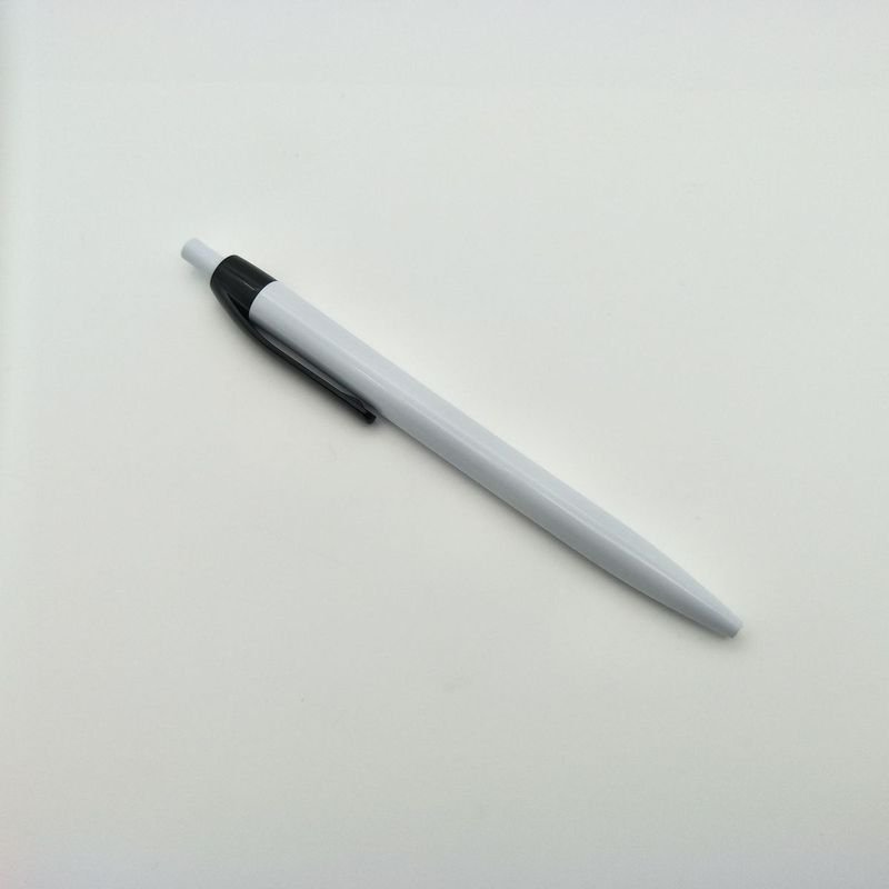 Simple White Stick Push Ballpoint Pen