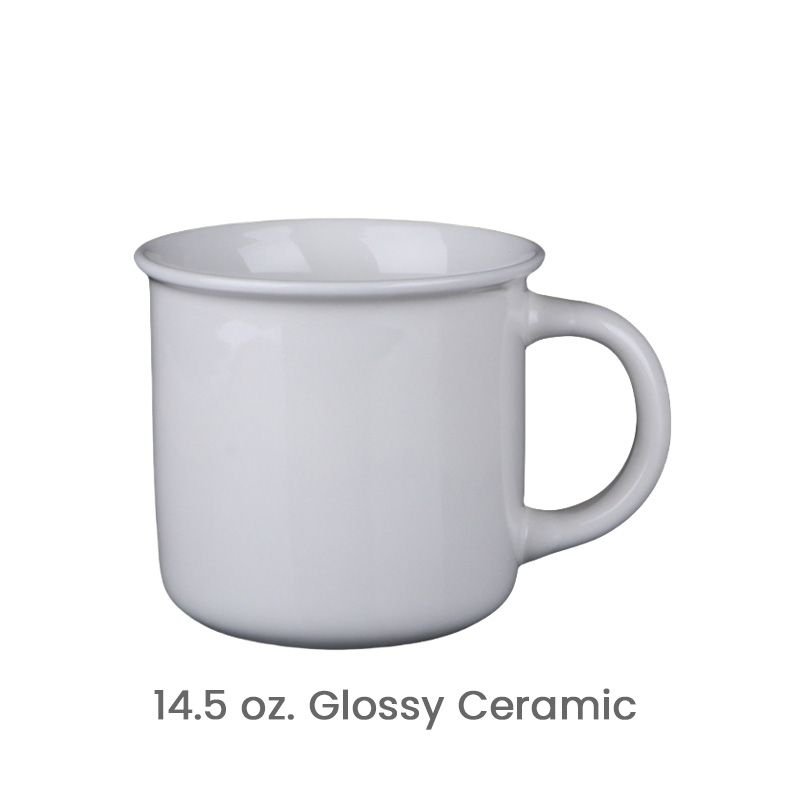 White Ceramic Mug Custom Logo Print