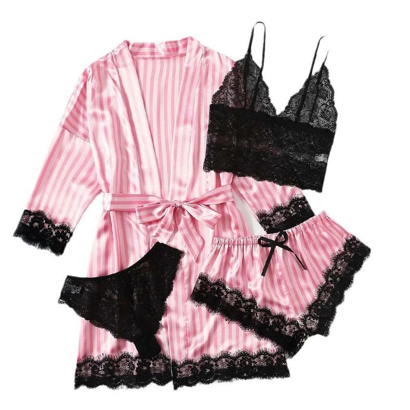 Women Sexy Home Pajamas Four-Piece Set