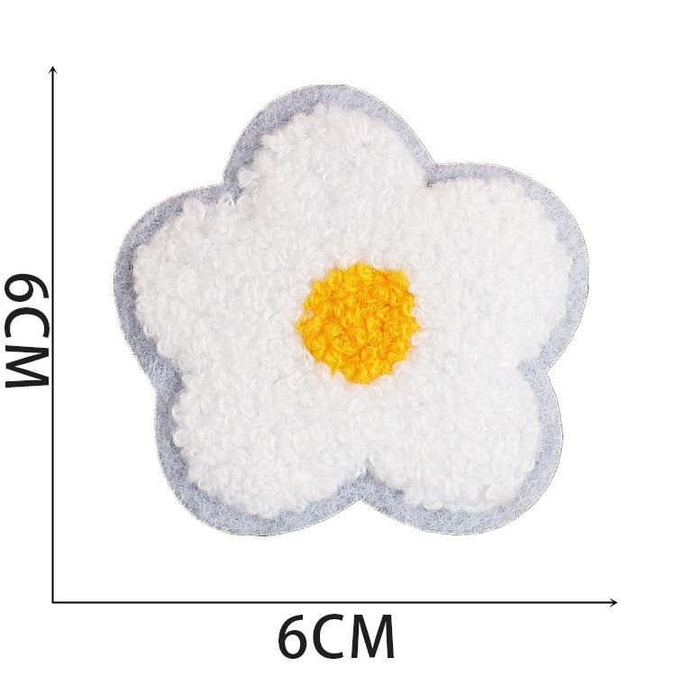 Fashion Cartoon Flower Shell Embroidered Cloth Sticker Hot-Melt Adhesive Chenille Patch