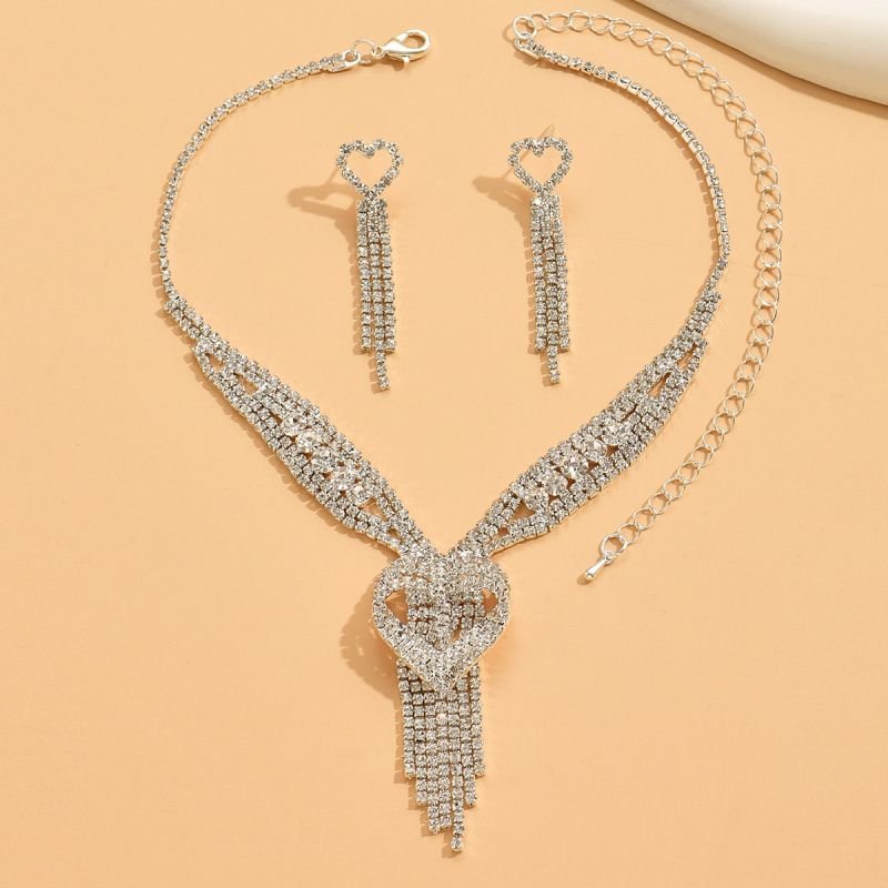 Fashion Rhinestone Tassel Jewelry Set