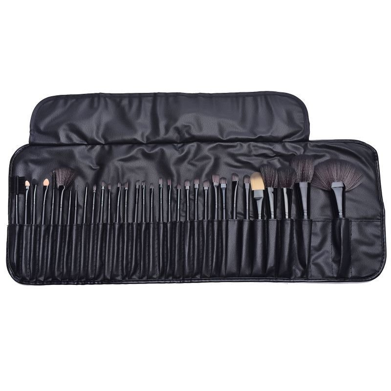 32pcs/set PU Bag Packed Wooden Handle Good Quality Nylon Brushes