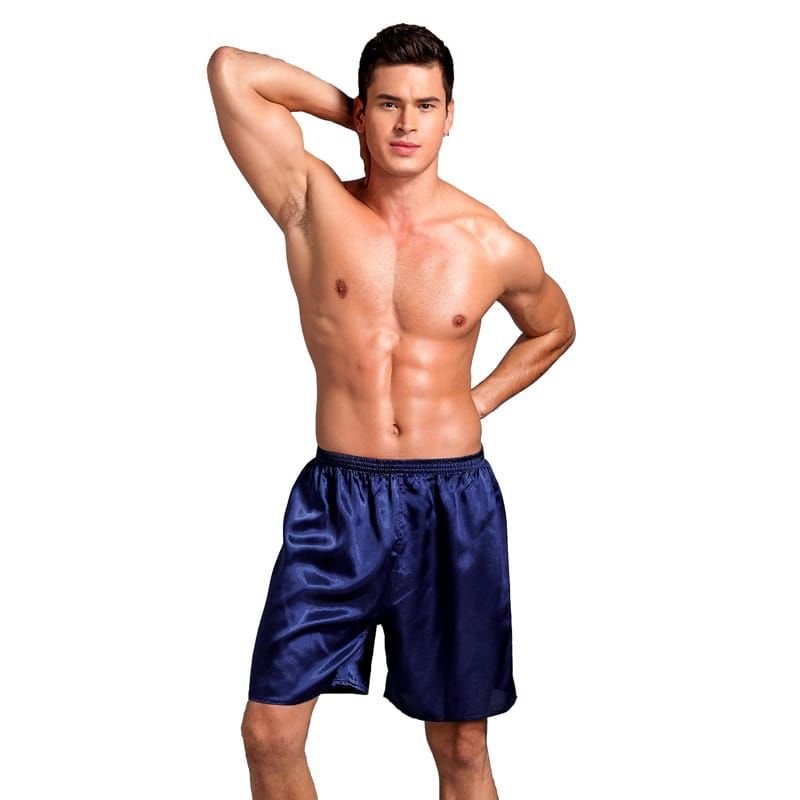 L-2XL Men Fashion Solid Color Loose Lounge Shorts