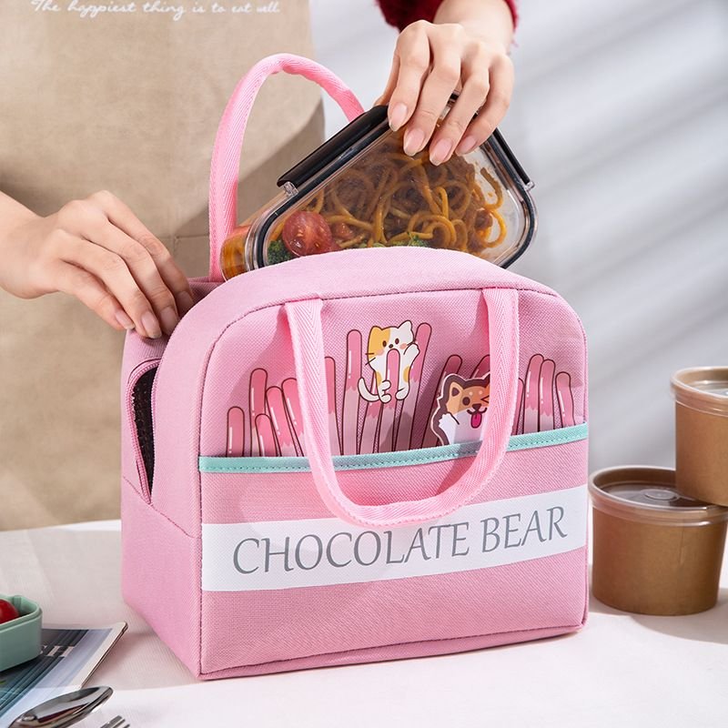 Simple Cartoon Large Capacity Thickened Aluminum Foil Portable Lunch Bag