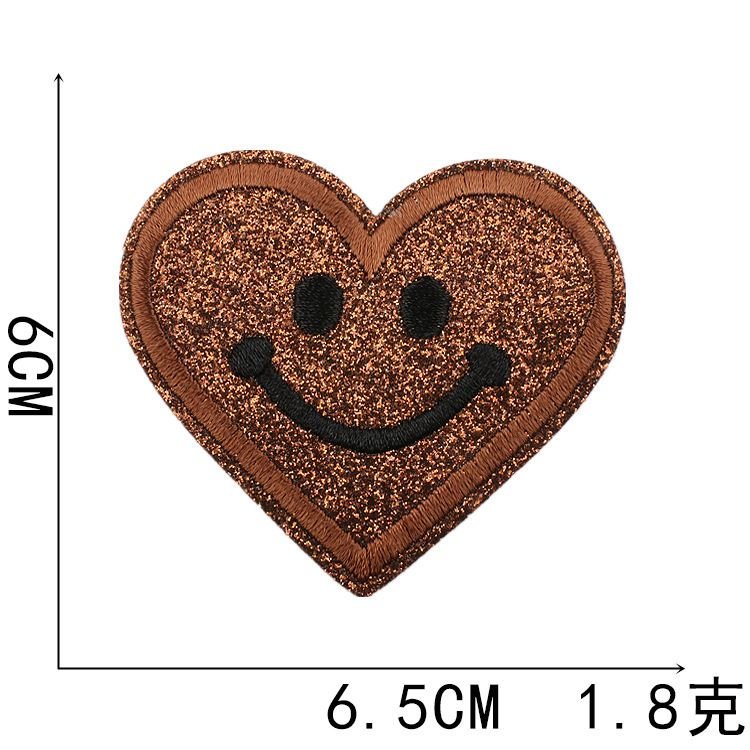 Fashion Heart Embroidered Cloth Sticker Hot-Melt Adhesive Patch