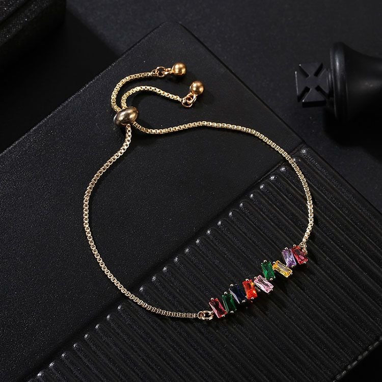 Women Fashion Adjustable Crystal Colorful Diamond Zircon Bracelet