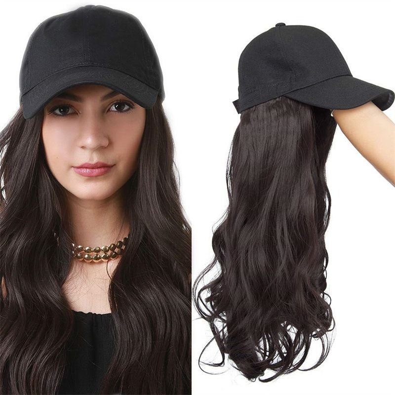 Women Fashion Long Curly Hair Hat Wig