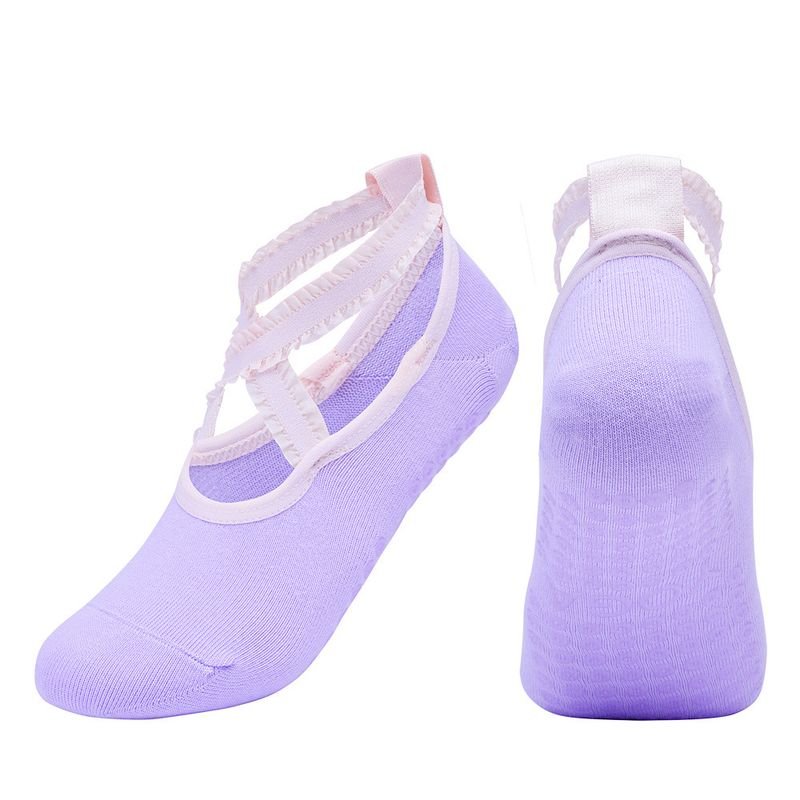 Simple Round Head Cross Strap Non-Slip Lace Yoga Socks