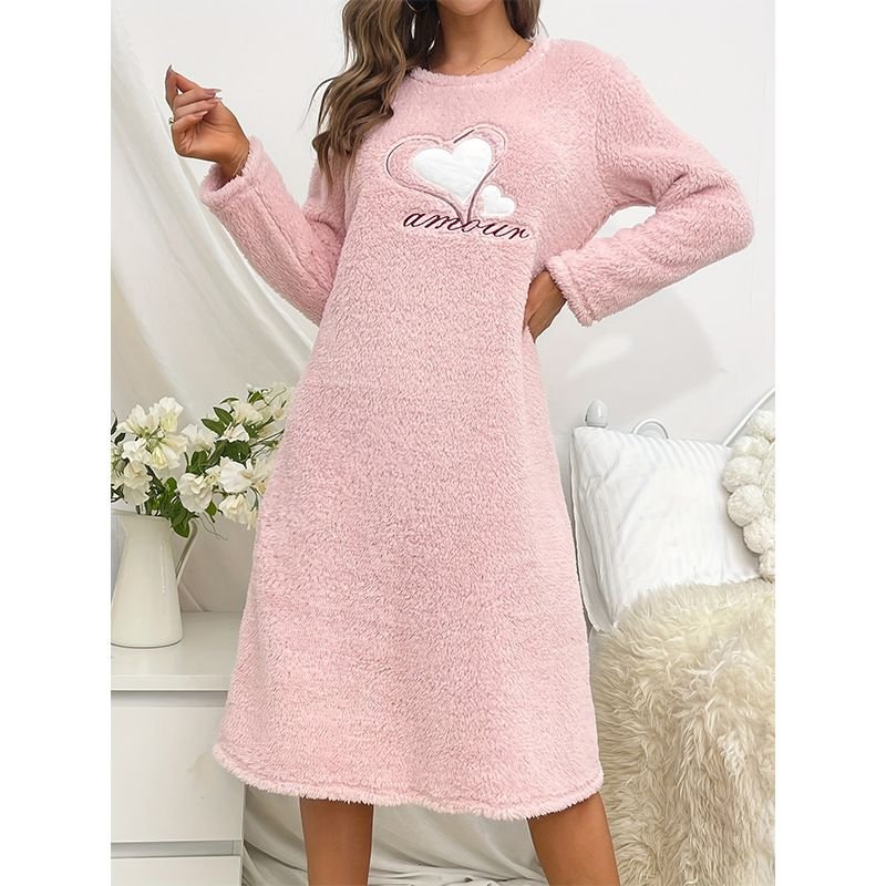 Autumn And Winter Women Fashion Plush Flannel Pajamas