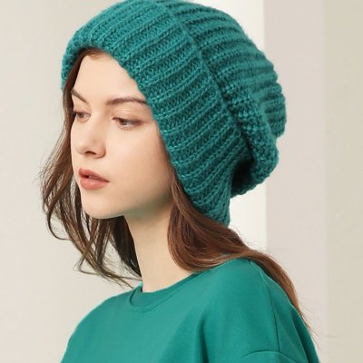 Big Head Wool Hat Women Autumn And Winter Knitted Hat Beanie