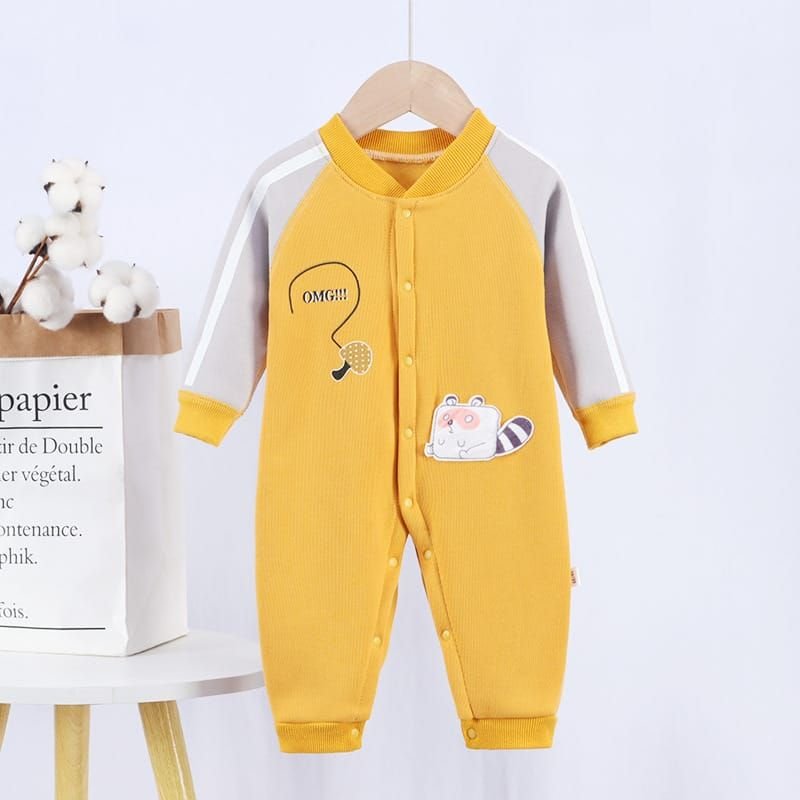 Kids Long-sleeves Single-breasted Jumpsuit