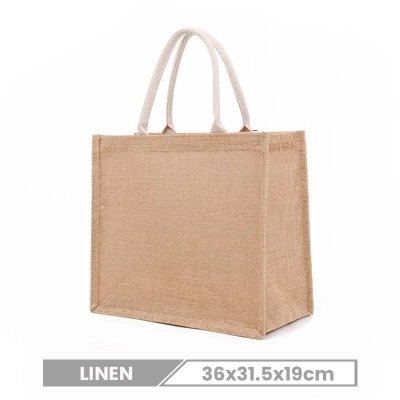 Custom Logo Solid Color Linen Eco-Friendly Tote Bag