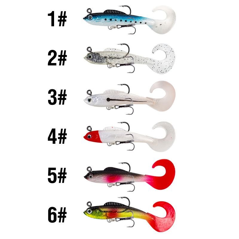 Outdoor Fishing Roll Tail Bag Lead Fake Fishing Bait