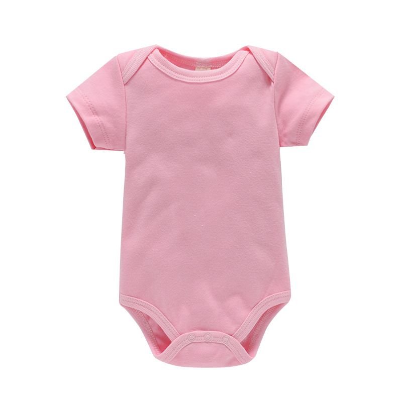 Kids Baby Boys Girls Casual Cute Basic Solid Color Short Sleeve Romper