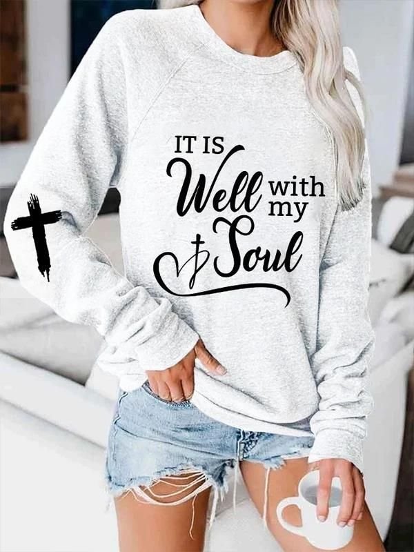 Women Fashion Casual Skull Maple Letters Print Crewneck Long Sleeve Sweatshirt